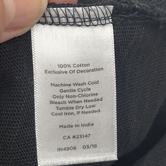 Talbots Shift Dress Black Size Medium Embroidered Casual Stretch Boho Beachy - Picture 4 of 8